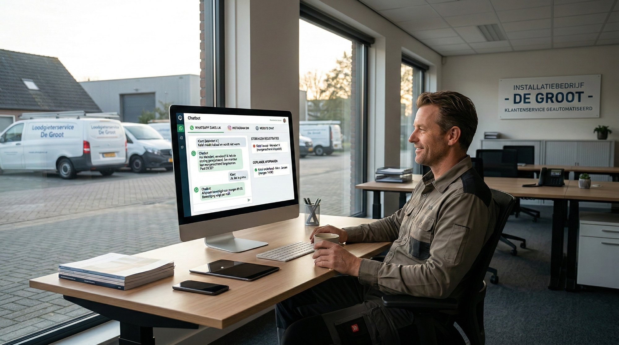 CRM dashboard met chatbot via WhatsApp, Instagram en website